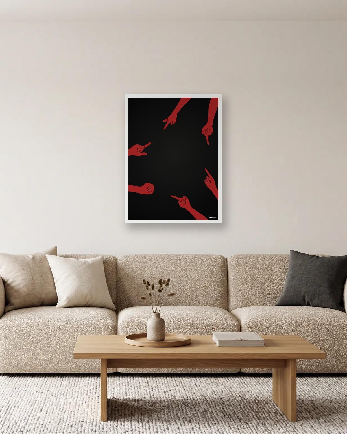 C'est lui !, affiche encadrée dans un salon