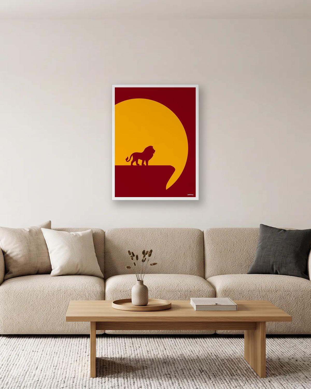 Ce que touche le soleil, affiche encadrée dans un salon