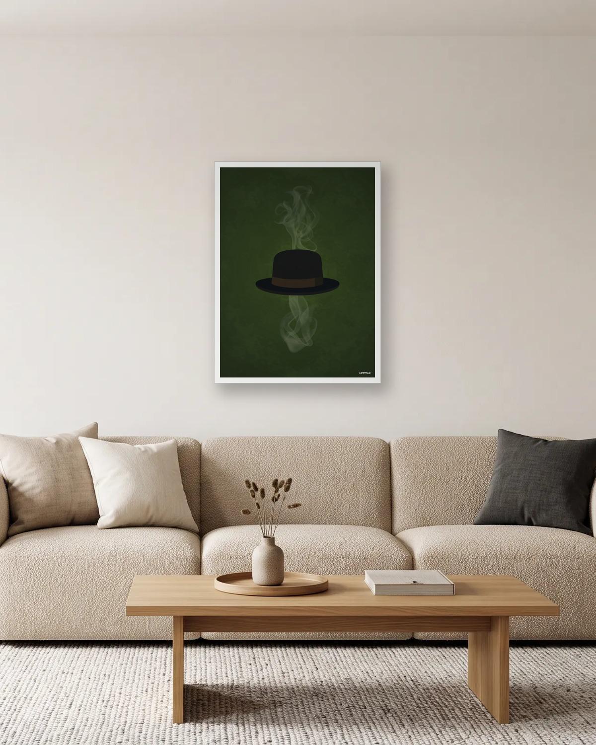 Celui qui frappe, affiche encadrée dans un salon