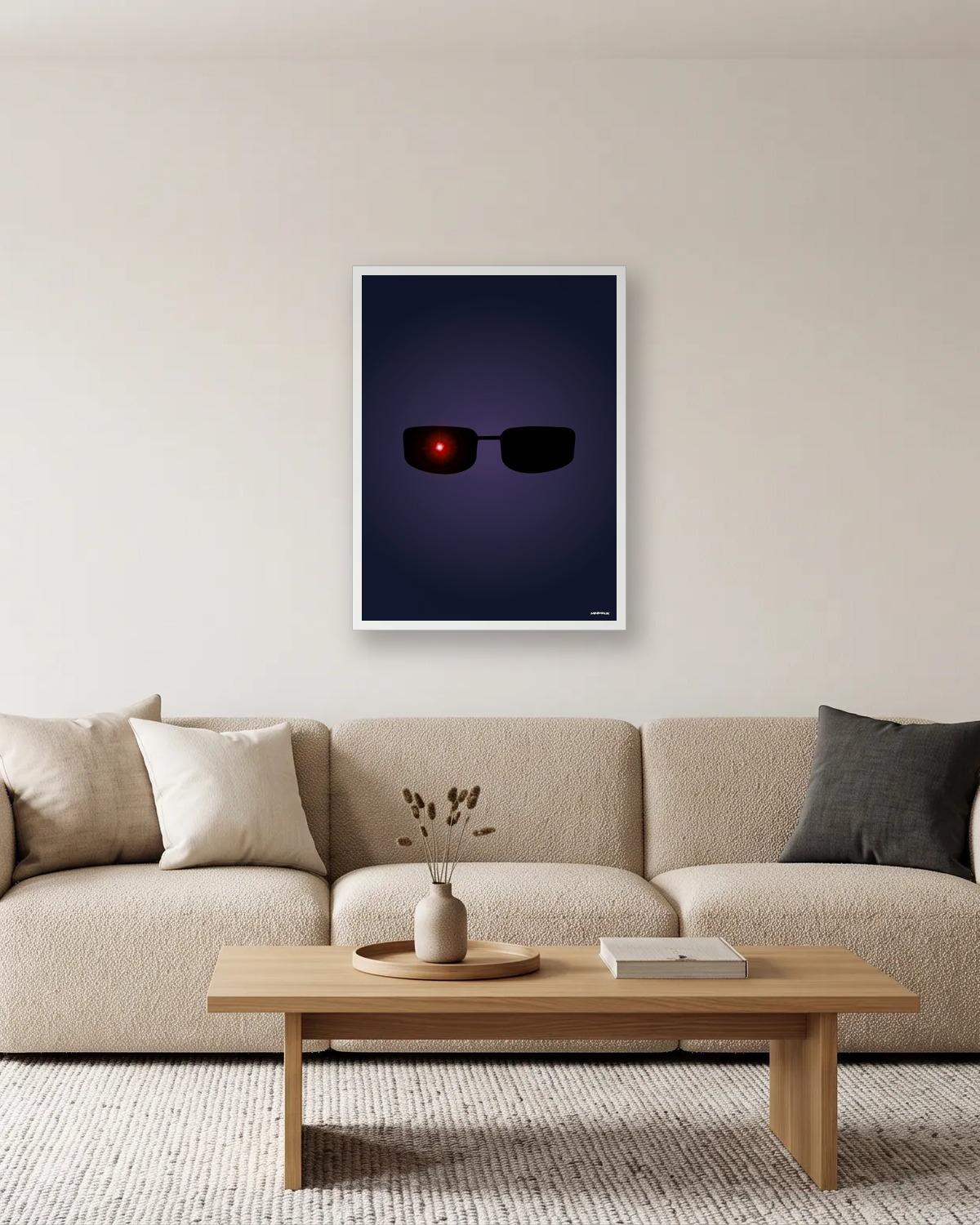 Il reviendra, affiche encadrée dans un salon