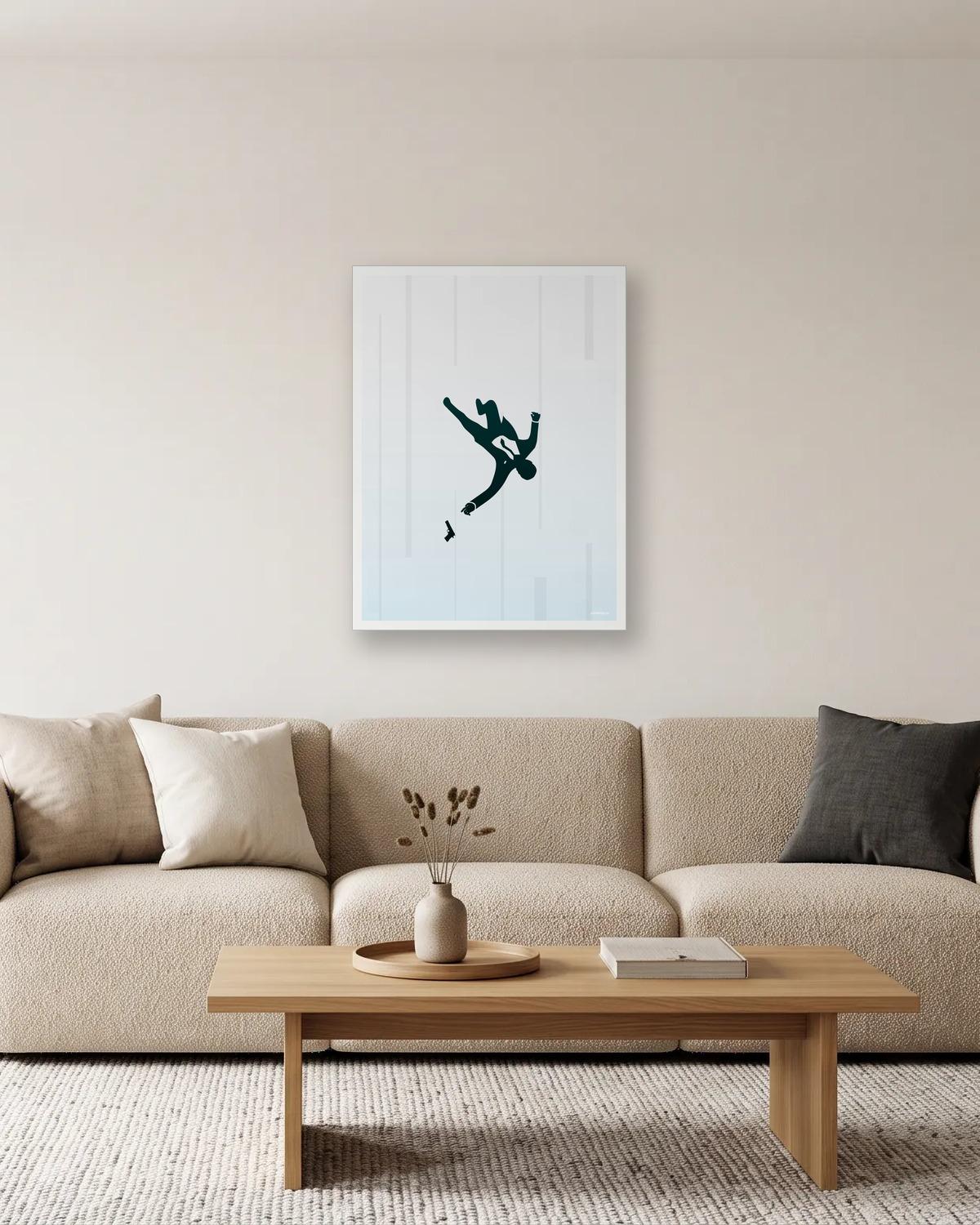 Lâcher prise, affiche encadrée dans un salon