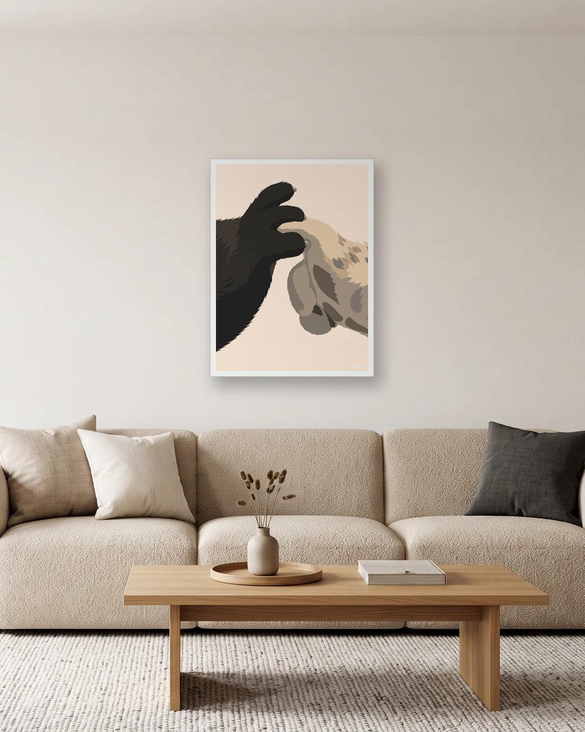 Le petit doigt, affiche encadrée dans un salon