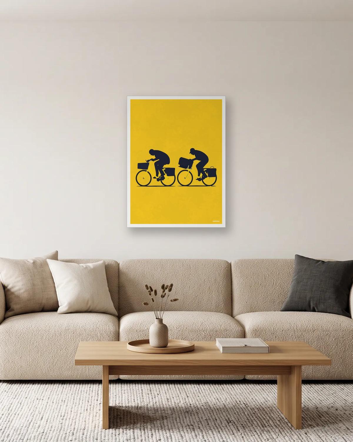 On pleure deux fois, affiche encadrée dans un salon