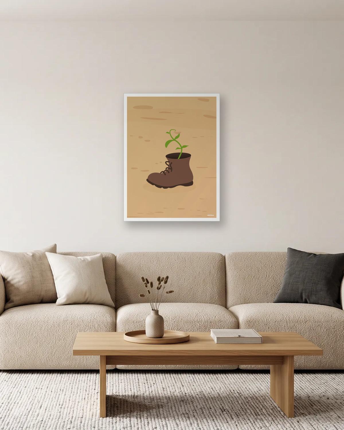 Sept cents ans plus tard, affiche encadrée dans un salon