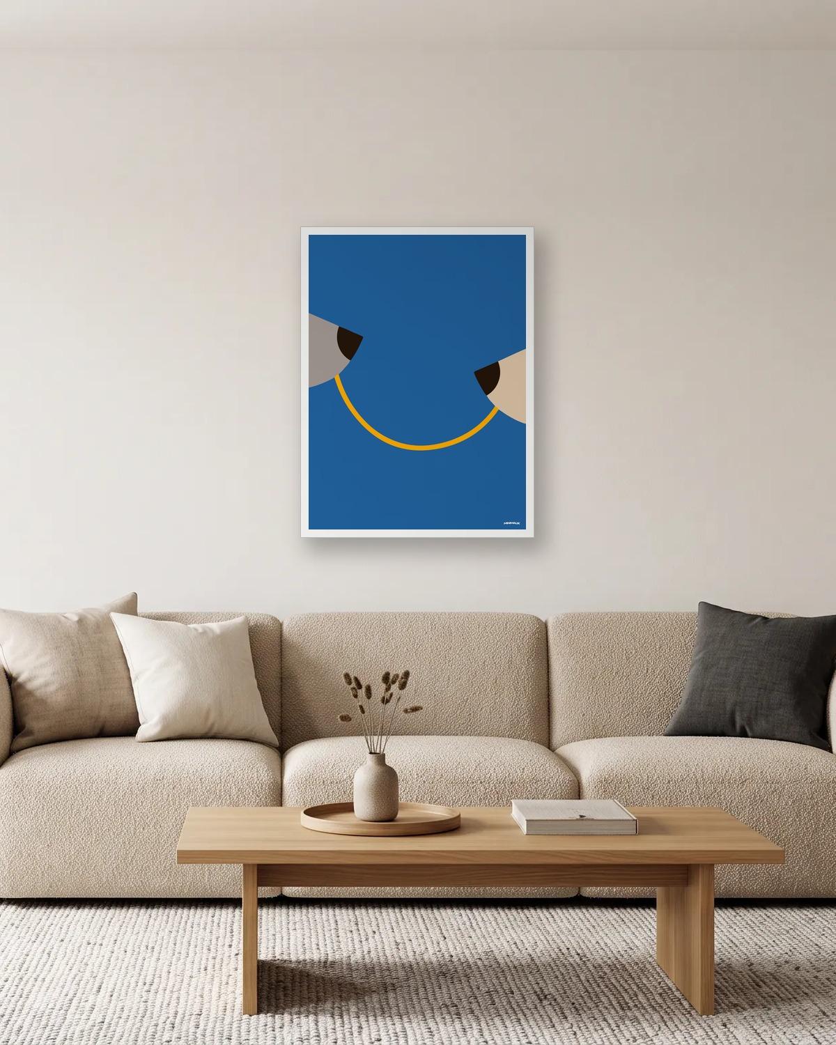 Un seul spaghetti, affiche encadrée dans un salon