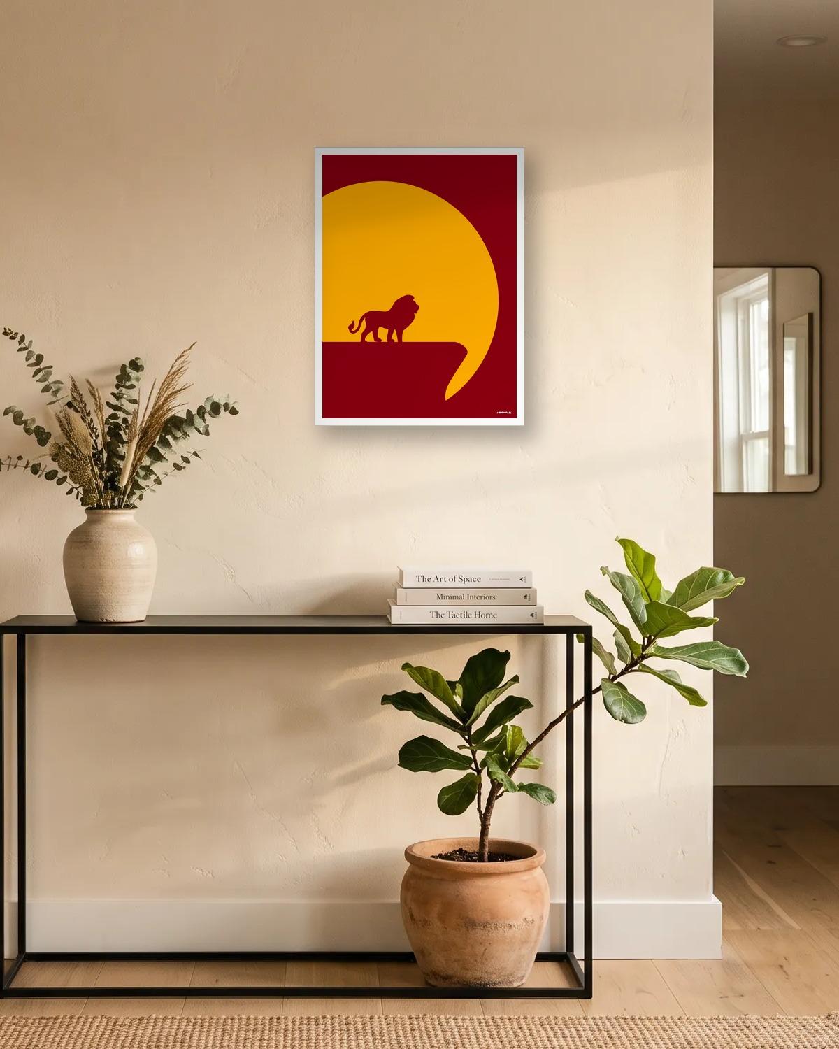Ce que touche le soleil, affiche encadrée dans une entrée