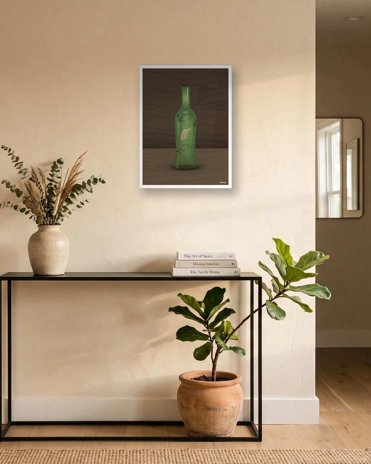 Vous reprendrez bien un verre, affiche encadrée dans une entrée