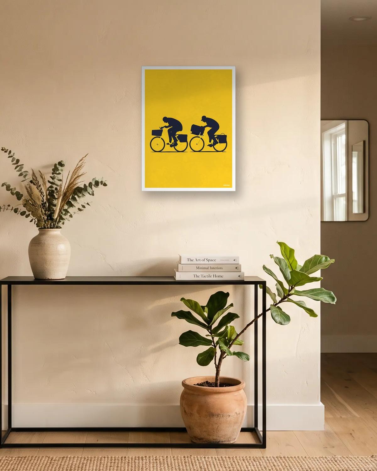On pleure deux fois, affiche encadrée dans une entrée
