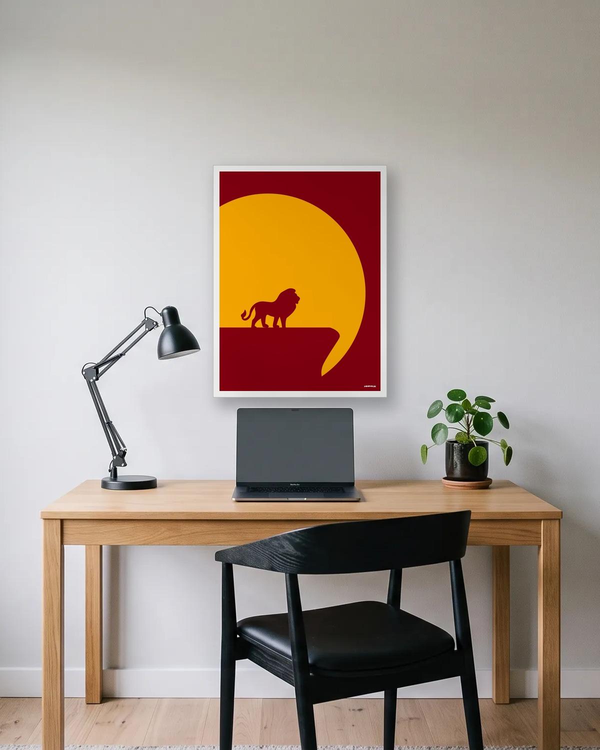 Ce que touche le soleil, affiche encadrée en situation dans la pièce qui lui correspond