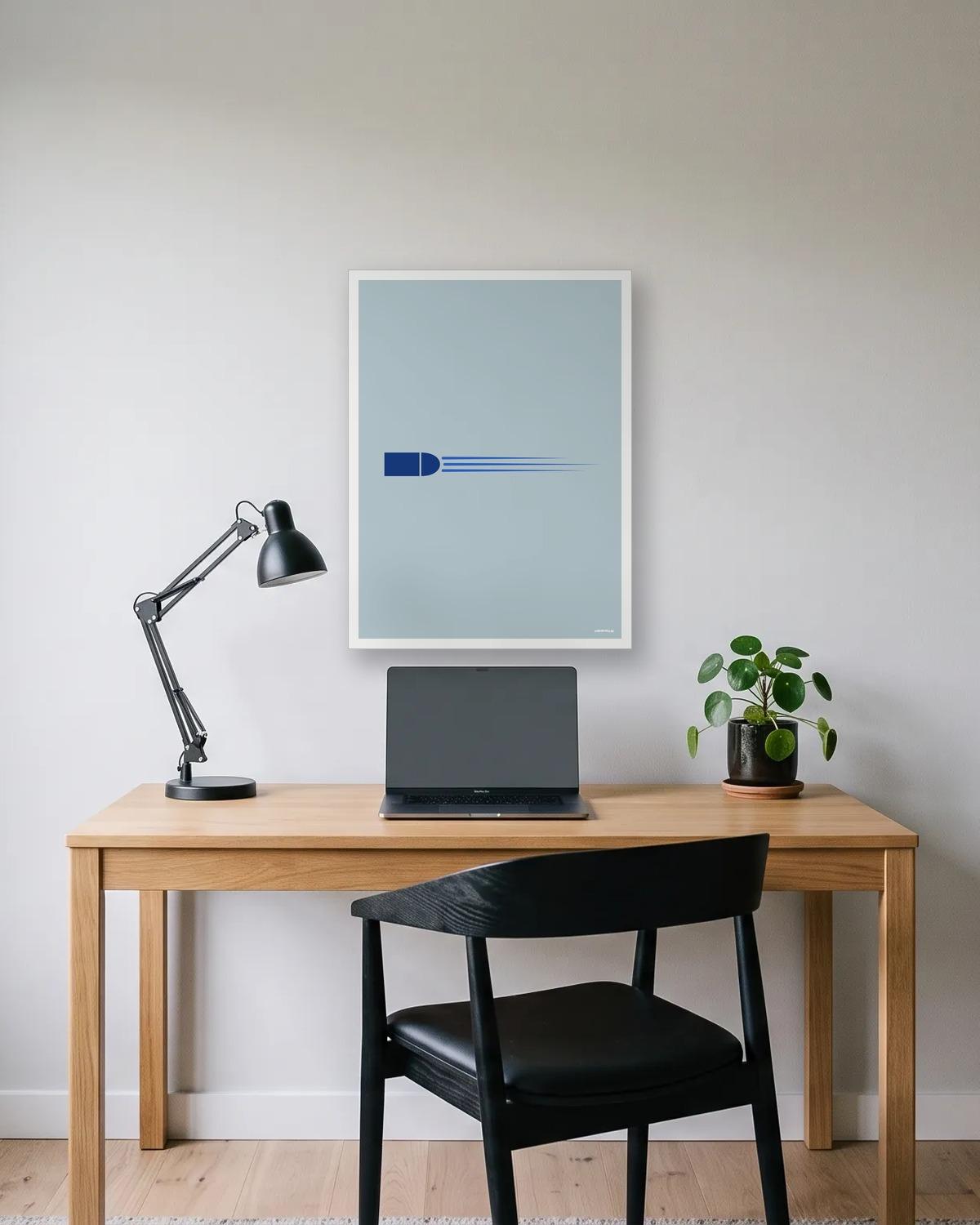 Palindrome, affiche encadrée en situation dans la pièce qui lui correspond