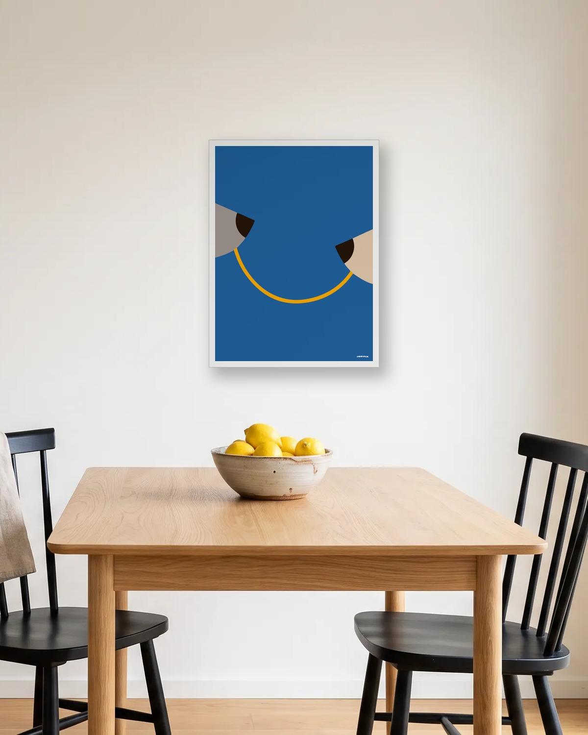 Un seul spaghetti, affiche encadrée en situation dans la pièce qui lui correspond